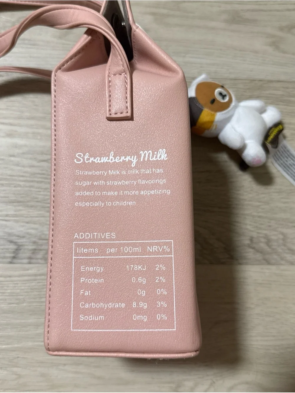 STRAWBERRY MILK Carton Purse Bag Tote Crossbody Shoulder Pink Strap White Pastel